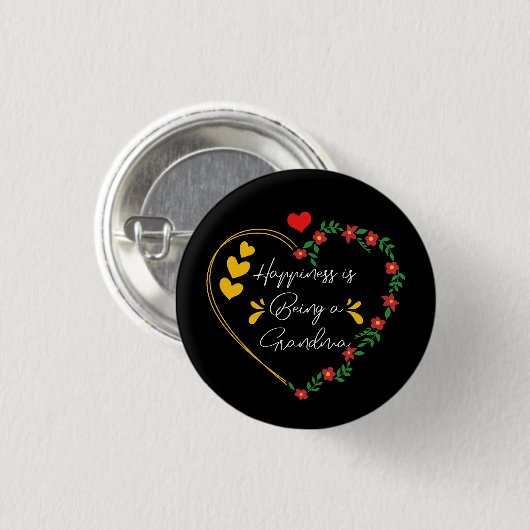 Glück ist eine Oma Niedliche neue Großmutter Button (Vorne & Hinten)