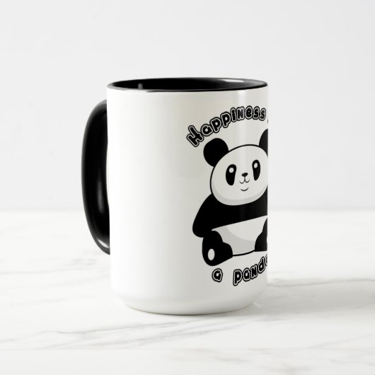 Glück ist eine Panda-Tasse Tasse (Vorderseite Links)