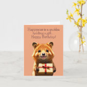 Glück ist eine Quokka Funny Niedliche Grußkarte Karte (Gelbe Blume)