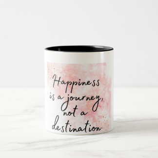 Glück ist eine Reise, kein Ziel Zweifarbige Tasse