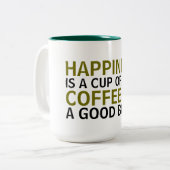 Glück ist eine Tasse Kaffee gutes Buch Tasse Desig (Vorderseite Links)