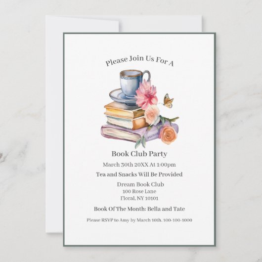 Glück ist eine Tasse Kaffee und... Club Einladung (Vorderseite)