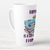 Glück ist eine Tasse Kaffee und ein gutes Buch (Linke Ecke)