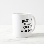 Glück ist eine Tasse Kaffee und ein gutes Buch (VorderseiteRechts)