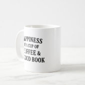Glück ist eine Tasse Kaffee und ein gutes Buch (Vorderseite Links)