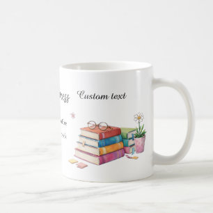Glück ist eine Tasse Kaffee und ein gutes Buch Tas