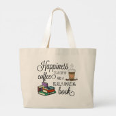 Glück ist eine Tasse Kaffee und ein Phantastisches Jumbo Stoffbeutel (Rückseite)