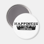 Glück ist eine Tasse Tee und ein gutes Buch Magnet (Vorderseite/Rückseite)