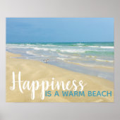 Glück ist eine warme Beach Funny Seaside Zuhause Poster (Vorne)