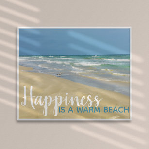 Glück ist eine warme Beach Funny Seaside Zuhause Poster
