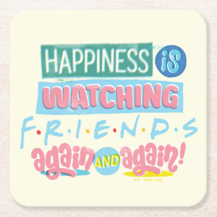 Glück ist FRIENDS™ wieder und wieder zu schauen Rechteckiger Pappuntersetzer