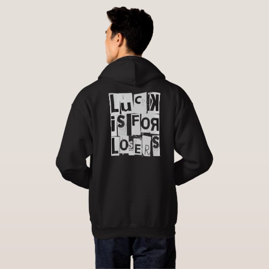 Glück ist für Verlierer Funny Zitat Hoodie (Schwarz voll)