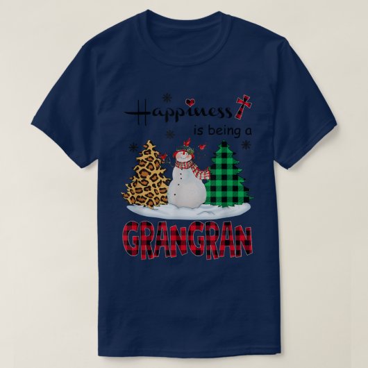 Glück ist Grangran Snowman Merry Christma T-Shirt (Design vorne)
