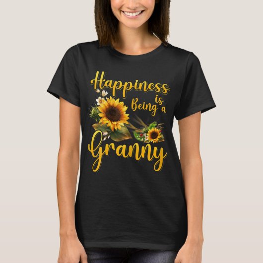 Glück ist Granny Life Blume Art Oma T-Shirt (Vorderseite)