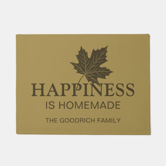 Glück ist hausgemacht. braun Personalisiert Fußmatte (Vorderseite)