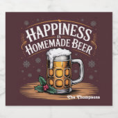 Glück ist hausgemachte Bierweihnachtsferien Bierflaschenetikett (Einzelnes Label)