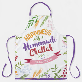 Glück ist hausgemachte Challah HUGE Floral Schürze