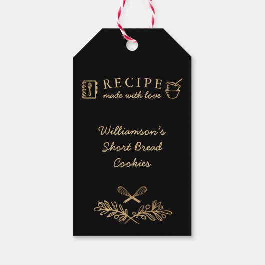 Glück ist hausgemachte Gold- und Black-Baking Reze Geschenkanhänger (Rückseite)