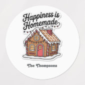 Glück ist hausgemachte Personalisierte Ferien Etiketten (Design 1)