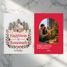 Glück ist hausgemachte rustikale Hütte Familie Fot