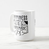 Glück ist hausgemachte rustikale Kitchenurf Design Kaffeetasse (Vorderseite Links)