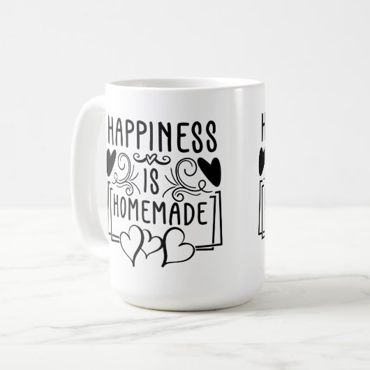 Glück ist hausgemachte rustikale Kitchenurf Design Kaffeetasse (Vorderseite Links)