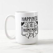 Glück ist hausgemachte rustikale Kitchenurf Design Kaffeetasse (Links)