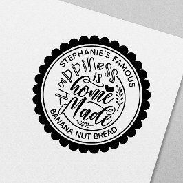 Glück ist hausgemachte Vintag Personalisiert Gummistempel