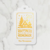 Glück ist hausgemachte Weihnachtsfeiertage Geschenkanhänger (Vorderseite)