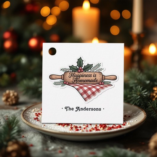 Glück ist hausgemachte Weihnachtsfeiertage Geschenkanhänger