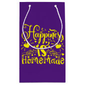 Glück ist hausgemachte Zitate Lila gelb Kleine Geschenktüte (Rückseite)