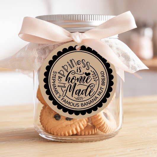 Glück ist hausgemachtes Vintages Kraftpapier Geschenkanhänger