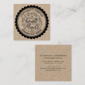 Glück ist hausgemachtes Vintages Kraftpapier Quadratische Visitenkarte (Vorne/Hinten)