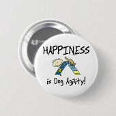Glück ist HundeAgility-Knopf Button (Vorne & Hinten)