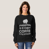 Glück ist Kaffee in meinem Spitz Sweatshirt (Vorne ganz)