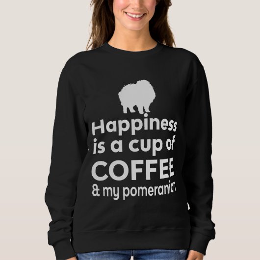 Glück ist Kaffee in meinem Spitz Sweatshirt (Vorderseite)