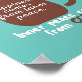 Glück ist Kaffee lustiges Zitat Word Kunst Poster (Ecke)