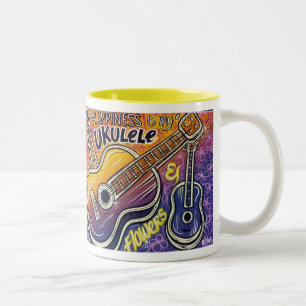 Glück ist Kaffee-Tasse Zweifarbige Tasse