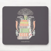 Glück ist Kaffee und Bücher Mousepad (Vorne)