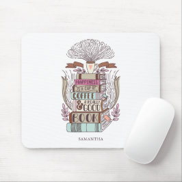 Glück ist Kaffee und Bücher Mousepad