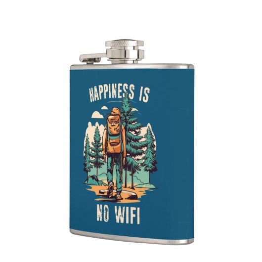 Glück ist kein Wifi-Backpacken Flachmann (Links)