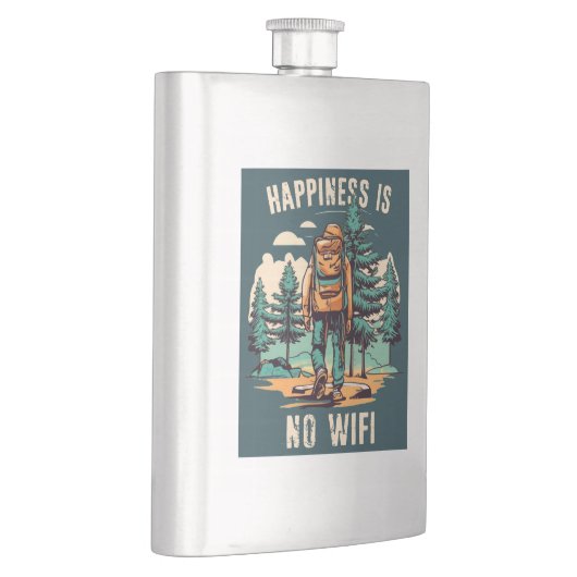 Glück ist kein Wifi-Backpacken Flachmann (Rechts)