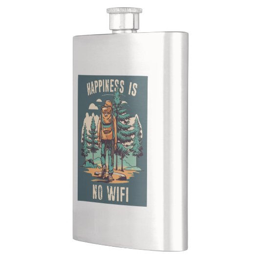 Glück ist kein Wifi-Backpacken Flachmann (Links)