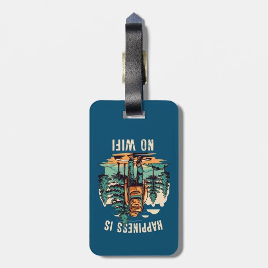 Glück ist kein Wifi-Backpacken Gepäckanhänger (Rückseite vertikal)