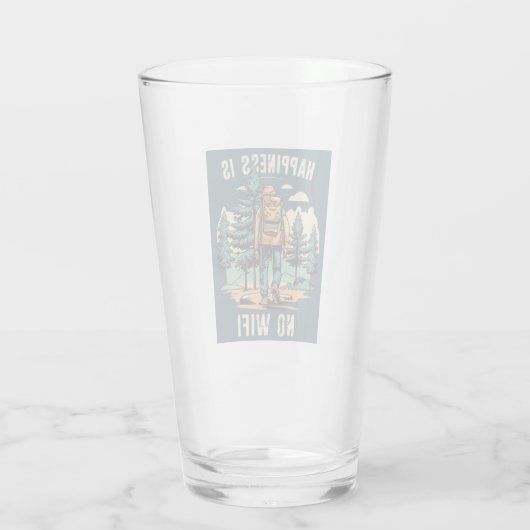 Glück ist kein Wifi-Backpacken Glas (Rückseite)