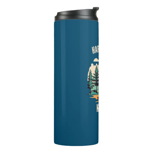 Glück ist kein Wifi-Backpacken Thermosbecher (Nach links gedreht)