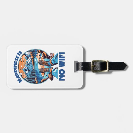 Glück ist kein Wifi-Wanderschuh Gepäckanhänger (Vorderseite horizontal)