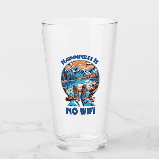 Glück ist kein Wifi-Wanderschuh Glas (Vorderseite)