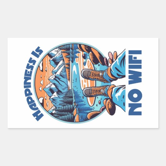 Glück ist kein Wifi-Wanderschuh Rechteckiger Aufkleber (Vorderseite)