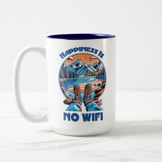 Glück ist kein Wifi-Wanderschuh Zweifarbige Tasse (Links)